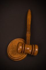 Wooden brown Judges gavel or auction hammer