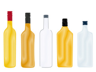 Different Kinds of Spirits Bottles Pencil Style