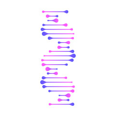 Abstract DNA strand symbol. Isolated on white background. Vector illustration.