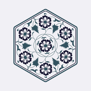 01 Floral pattern blue