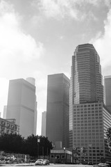 Fototapeta premium Skyscrapers against blue sky in downtown.