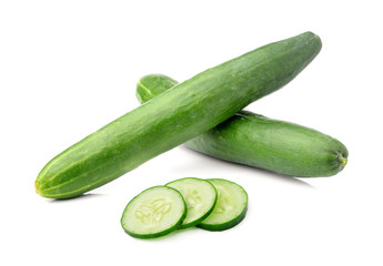 Fresh cucumber isolated on white background