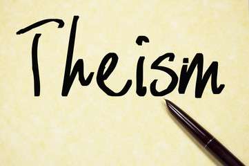 theism word write on paper