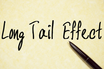 long tail effect text write on paper