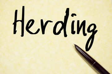herding word write on paper