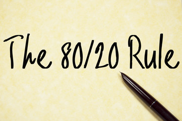 the 80/20 rule text write on paper