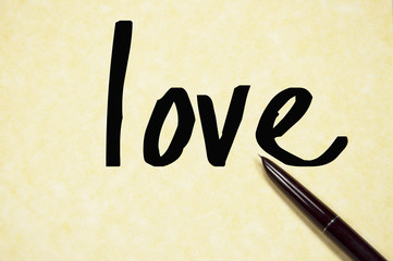 love word write on paper