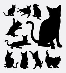 Cat action silhouettes