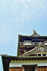 Naklejka premium Castle tower of Maruoka castle in Sakai city,Fukui prefecture,Japan