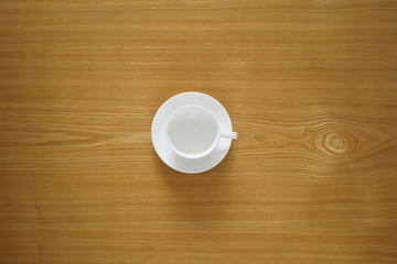 Empty tea cup from top view