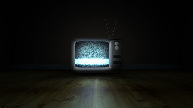 Old fashioned tv with static