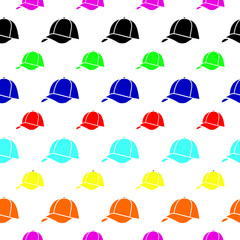 seamless pattern with baseball cap