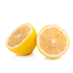 Yellow ripe lemon isolated on a white
