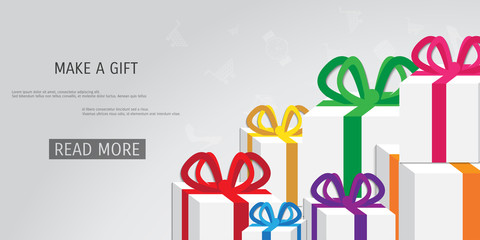 Vector online shopping gifts concept