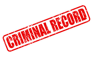 Criminal record red stamp text