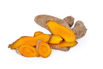 turmeric on white background