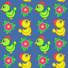 Seamless vector pattern with toys