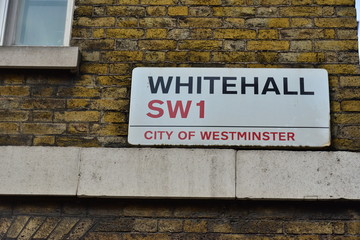 Whitehall, Road sign, London tourism, SW1,