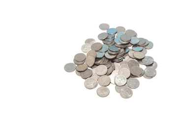 Coins isolated on white background