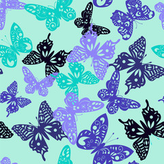 Decorative pattern of collection cute butterflies