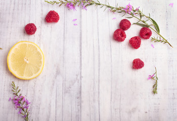 fresh organic raspberries