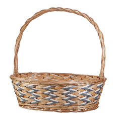 Fototapeta na wymiar Empty wicker basket on white background