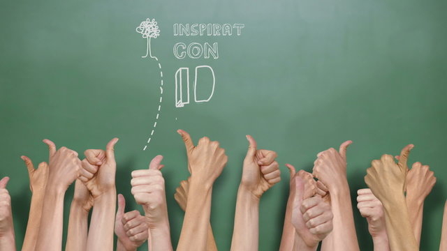 Idea buzzwords with many thumbs up