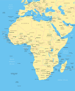 Africa map - highly detailed vector illustration.