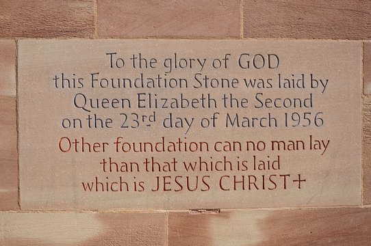 Coventry Cathedral foundation stone.