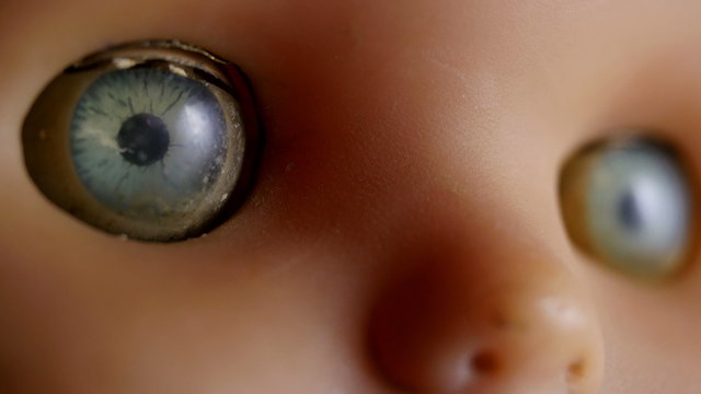 Creepy Doll. Close-up of doll, turning forward.