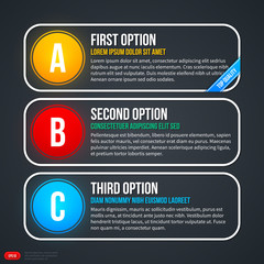 Three horizontal banners with three different options. EPS10.