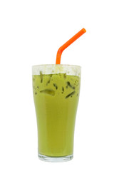 Ice milk green tea famous drink
