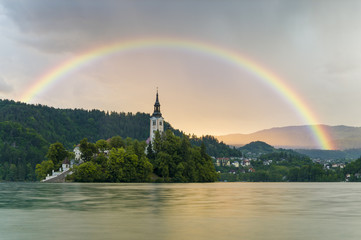 Ulewa nad jeziorem Bled