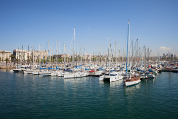 Fototapeta na wymiar Port Vell Marina in Barcelona