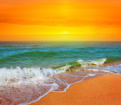 evening sea coast