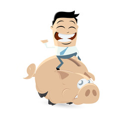 sparschwein cartoon männchen geld finanzen