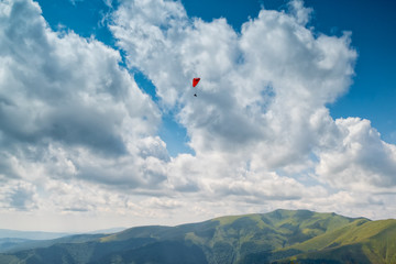 Landscape with clouds in the mountains