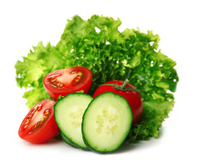 Fresh vegetables isolated on white