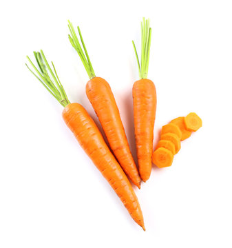 Sliced carrot isolated on white