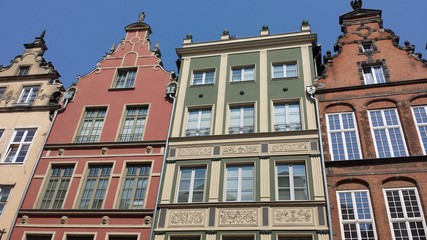 Fototapeta na wymiar Beautiful historic tenements in Gdańsk, Poland