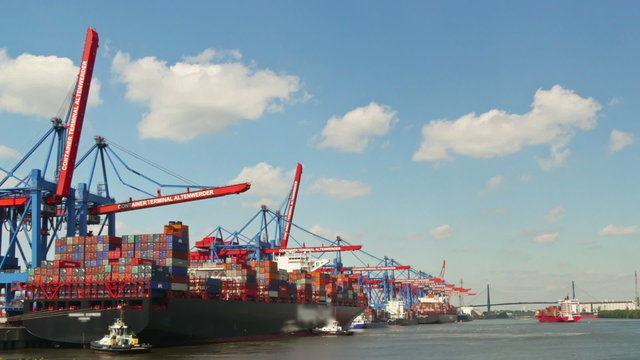 Container port Hamburg Germany
