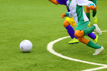 Fototapeta premium Football soccer match for children.