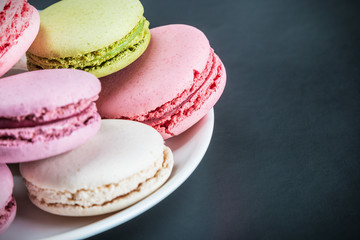 Sweet and colourful french macaroons