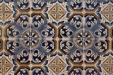 Detail of some typical portuguese tiles