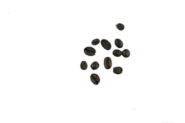 group of coffee beans , isolated on white background