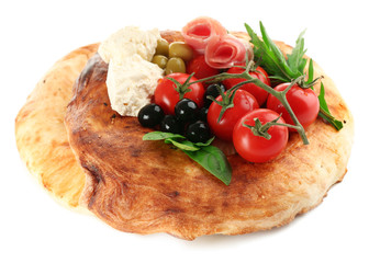 Ingredients of Mediterranean cuisine, isolated on white