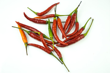 red spicy chili , isolate on white background