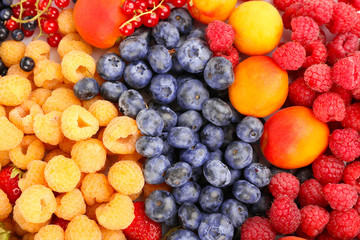 Mix of different berries as background