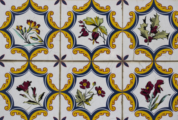 Detail of some typical portuguese tiles