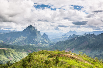 Landscape around Kasi in North Laos